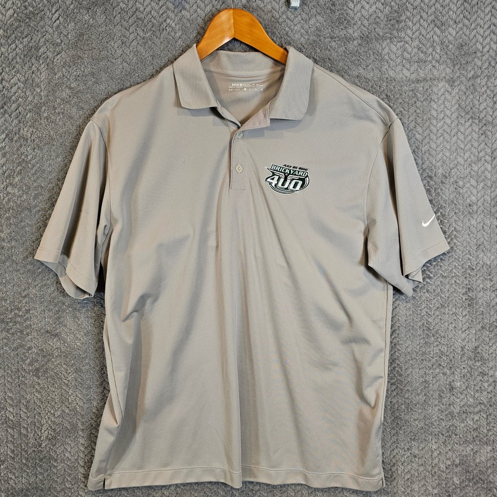 Nike Golf Mens Gray Brickyard 400 2010 Dri-FIT‎ Polo Shirt XL 128898-012 - Picture 2 of 9